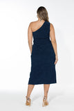 Glow Off-Shoulder Wrap Dress - Midnight Blue