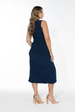 Glow Off-Shoulder Wrap Dress - Midnight Blue