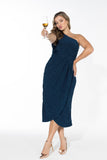 Glow Off-Shoulder Wrap Dress - Midnight Blue