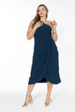 Glow Off-Shoulder Wrap Dress - Midnight Blue