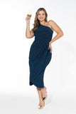 Glow Off-Shoulder Wrap Dress - Midnight Blue