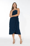 Glow Off-Shoulder Wrap Dress - Midnight Blue