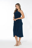 Glow Off-Shoulder Wrap Dress - Midnight Blue