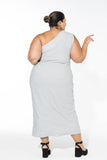 Glow Off-Shoulder Wrap Dress - Silver