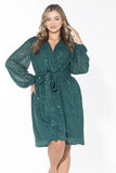 Glow Sequin Wrap Dress - Emerald Green