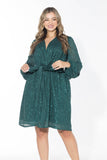 Glow Sequin Wrap Dress - Emerald Green