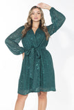 Glow Sequin Wrap Dress - Emerald Green