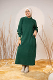Green Cozy Wool Maxi Dress