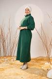 Green Cozy Wool Maxi Dress