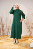 Green Cozy Wool Maxi Dress