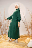 Green Cozy Wool Maxi Dress