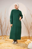 Green Cozy Wool Maxi Dress