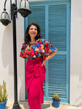 Crepe wrap Skirt - Fuchsia