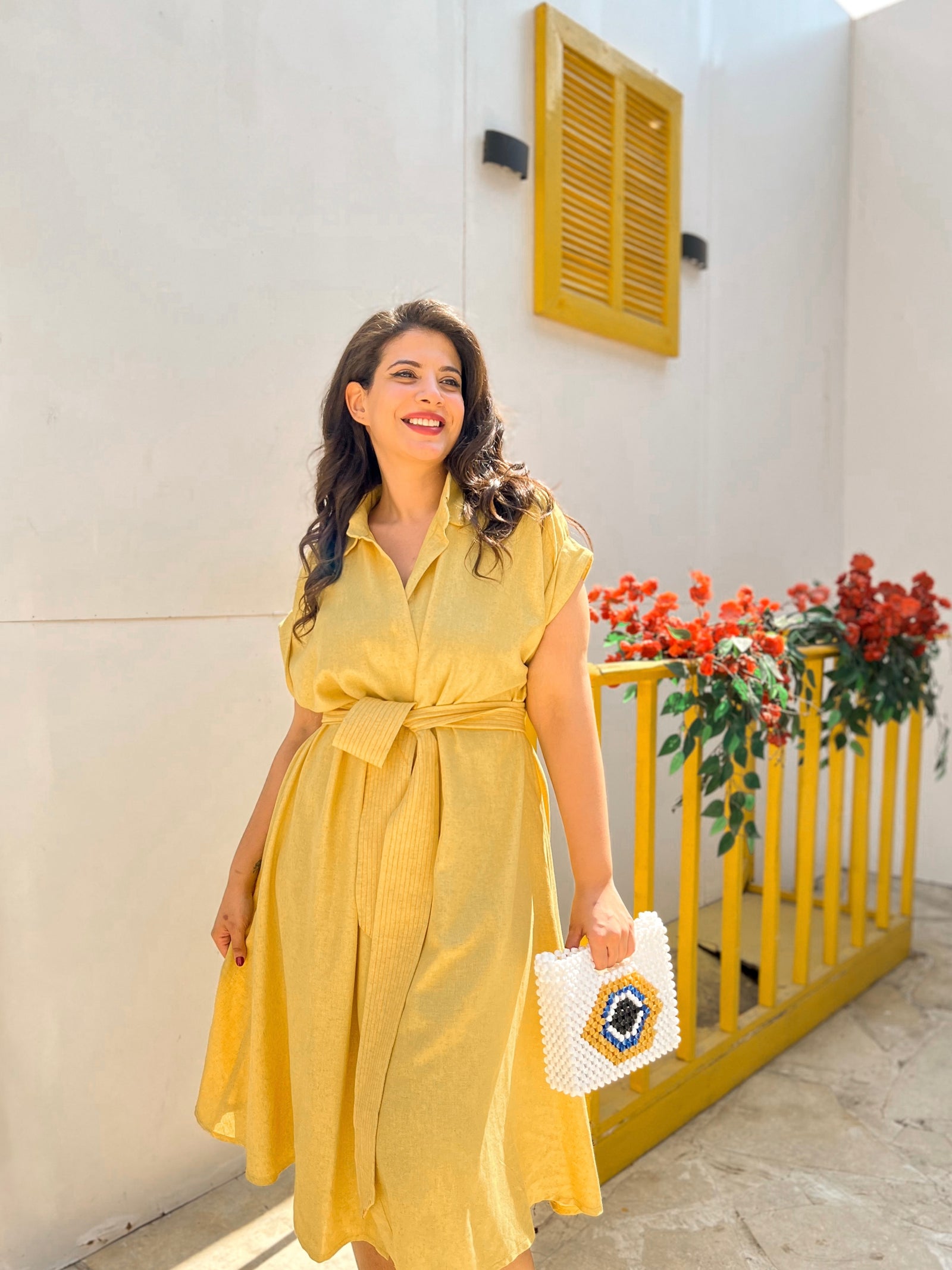 Linen Dress- Green