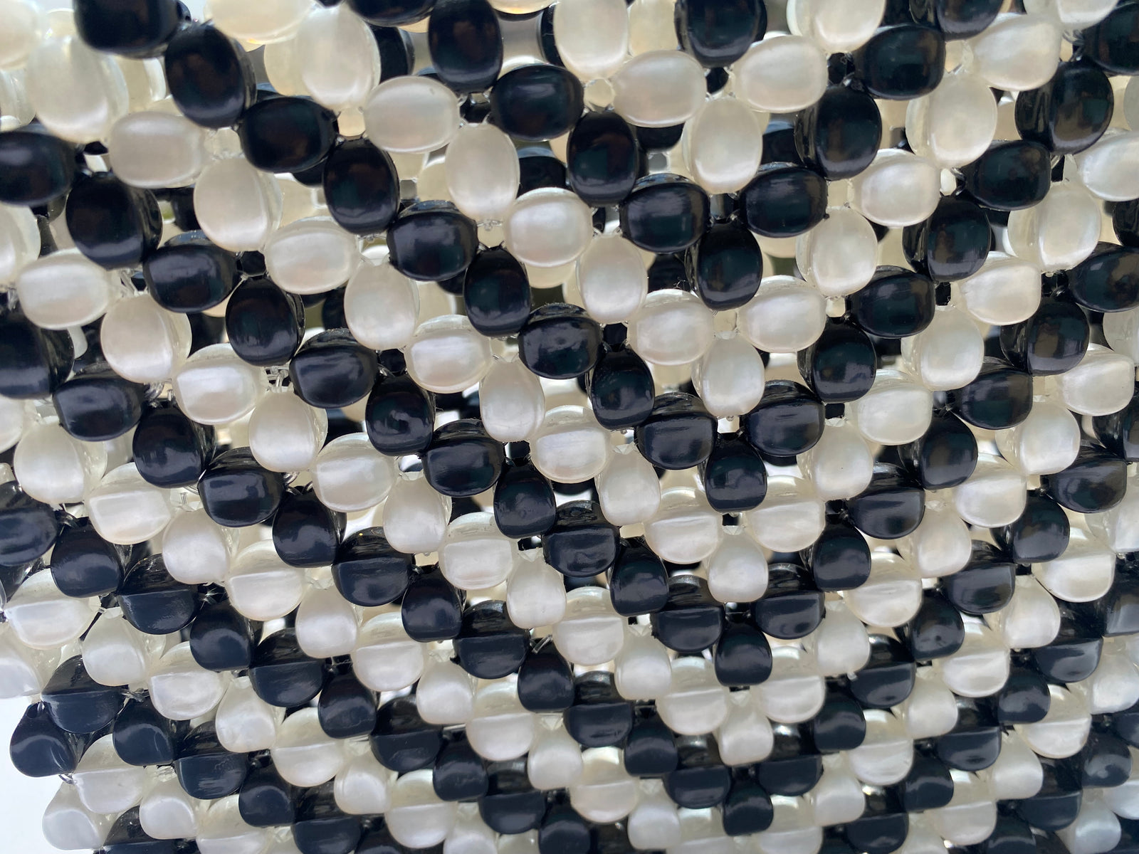 Black x white  Beaded Bag