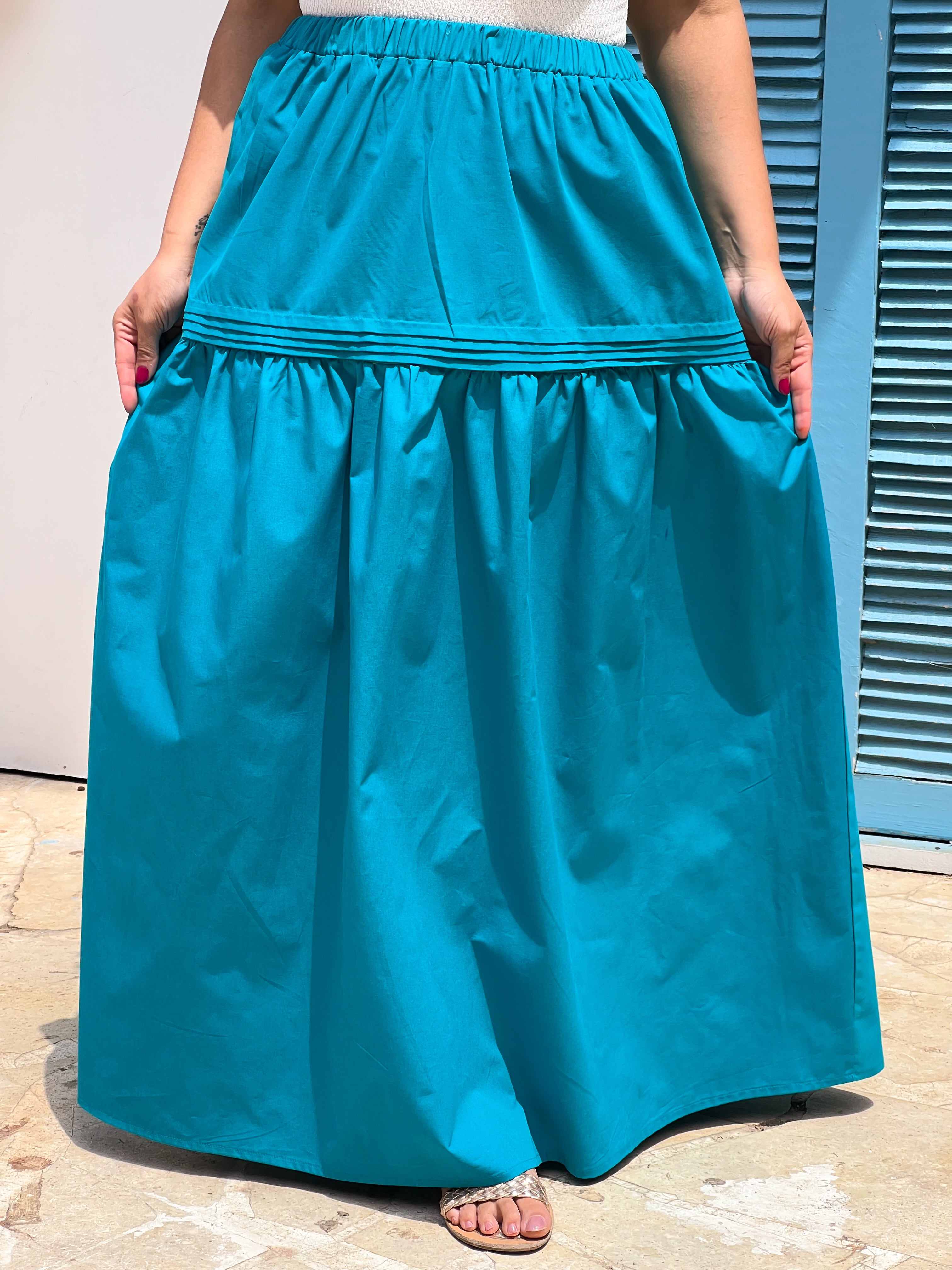 Poplin Skirt - Turquoise