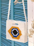 Double faced Beaded Bag - White