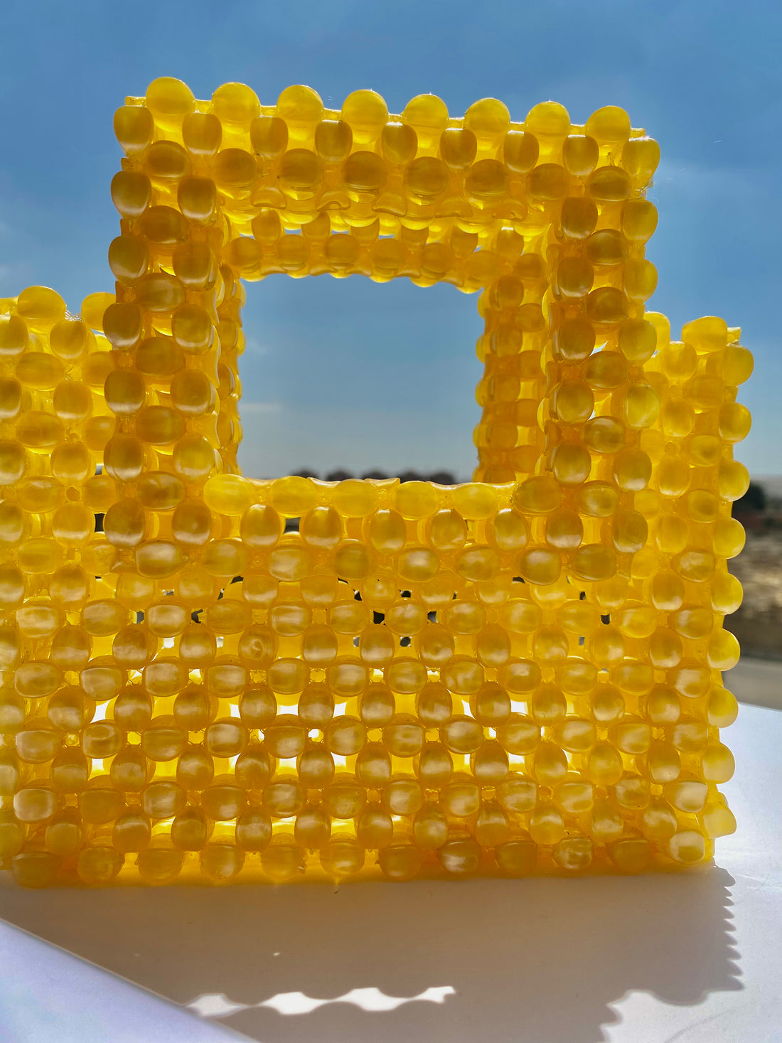 Sunshine Beaded Bag - Yellow