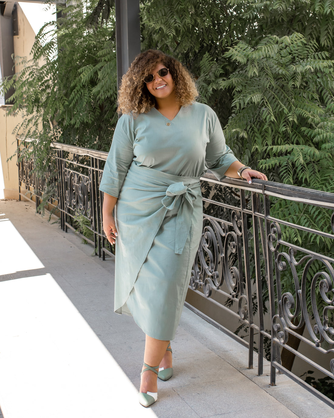 The earthy linen wrap Skirt - Mint