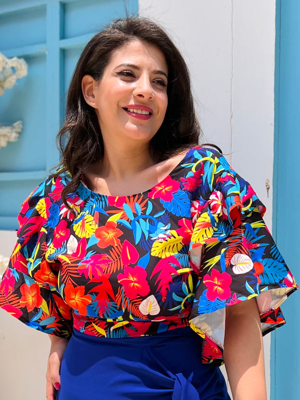 Floral Ruffle Blouse