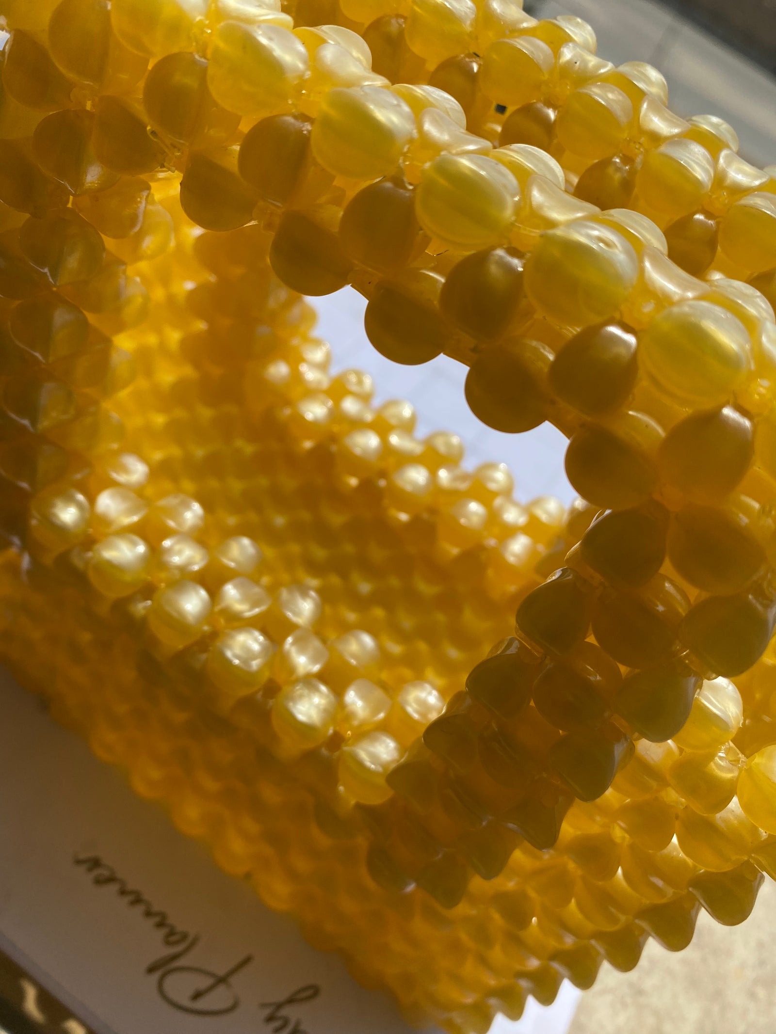 Sunshine Beaded Bag - Yellow