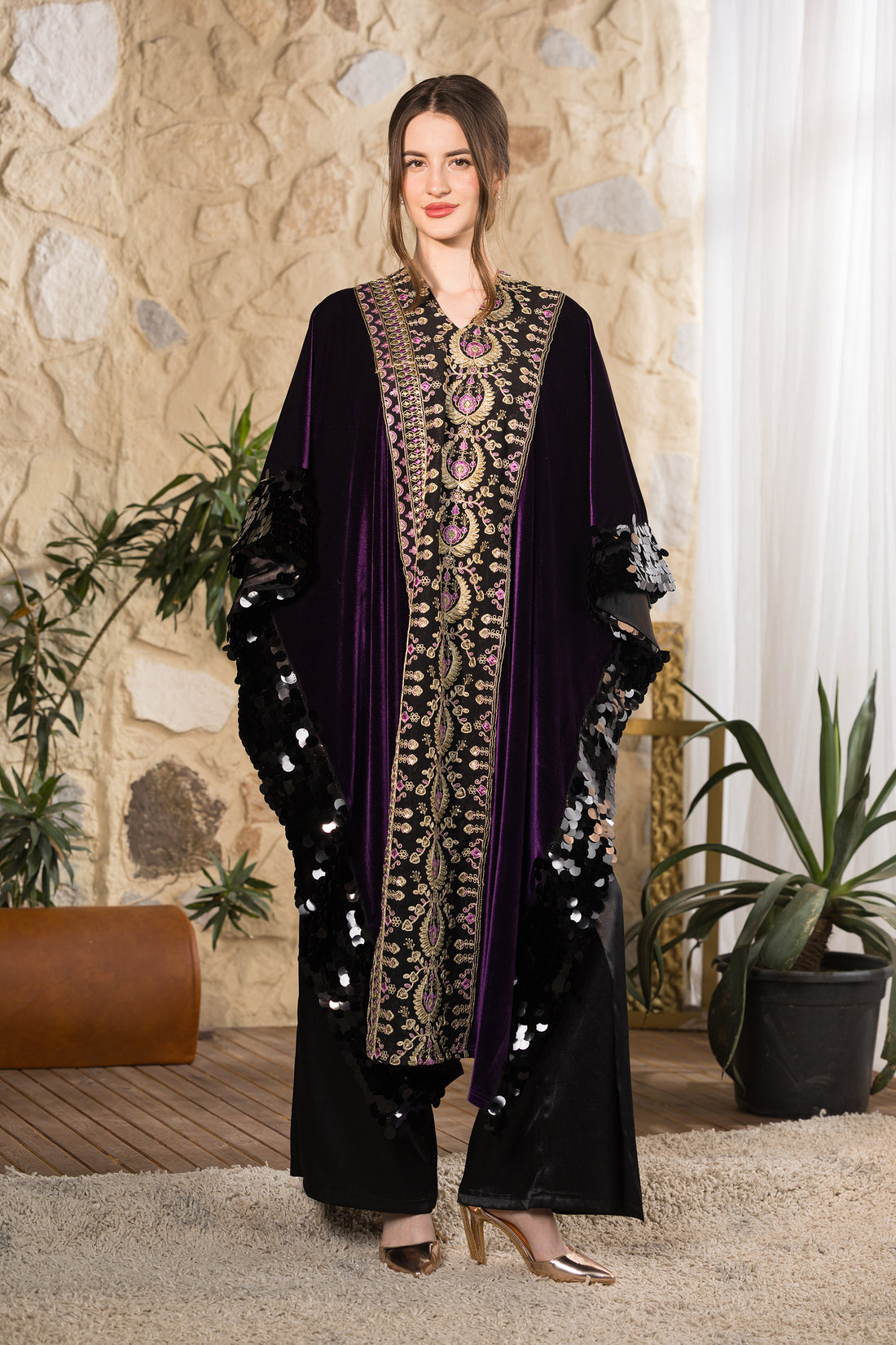 Imperial Velvet Sequin Cape