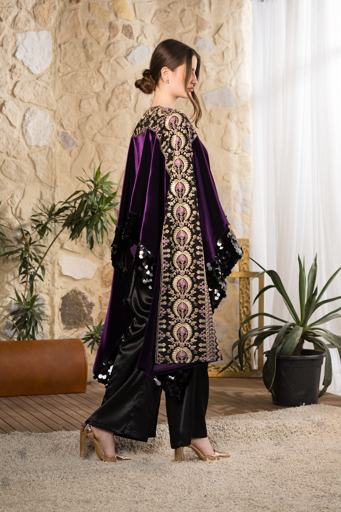 Imperial Velvet Sequin Cape