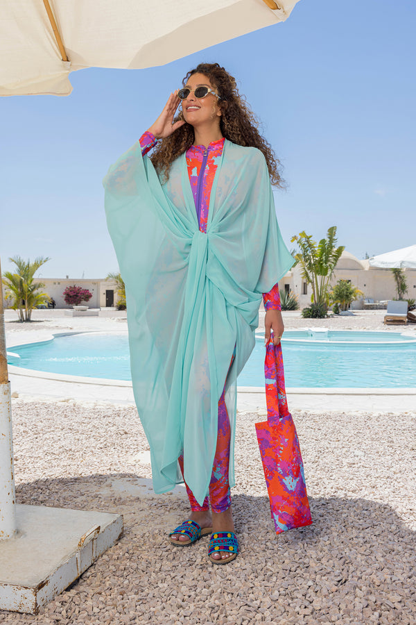 Inferno Burkini Set with Chiffon Cover-Up