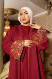 Layali Burgundy Kimono Abaya