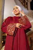 Layali Burgundy Kimono Abaya