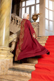 Layali Burgundy Kimono Abaya