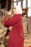 Layali Burgundy Kimono Abaya