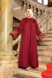 Layali Burgundy Kimono Abaya