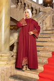 Layali Burgundy Kimono Abaya