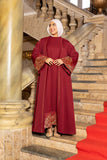 Layali Burgundy Kimono Abaya