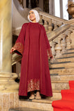 Layali Burgundy Kimono Abaya