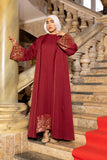 Layali Burgundy Kimono Abaya