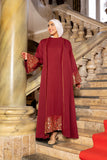 Layali Burgundy Kimono Abaya