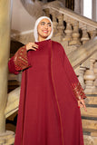 Layali Burgundy Kimono Abaya