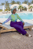 Lemon Sorbet Burkini with Cover-Up