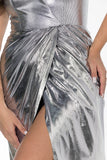 Lunar Luxe Gown - Metallic Silver