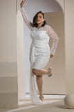 Luxe Lace Draped Mini Dress - White