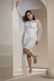 Luxe Lace Draped Mini Dress - White