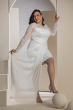 Luxe Lace Draped Mini Dress - White