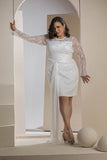 Luxe Lace Draped Mini Dress - White