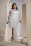 Luxe Lace Draped Mini Dress - White