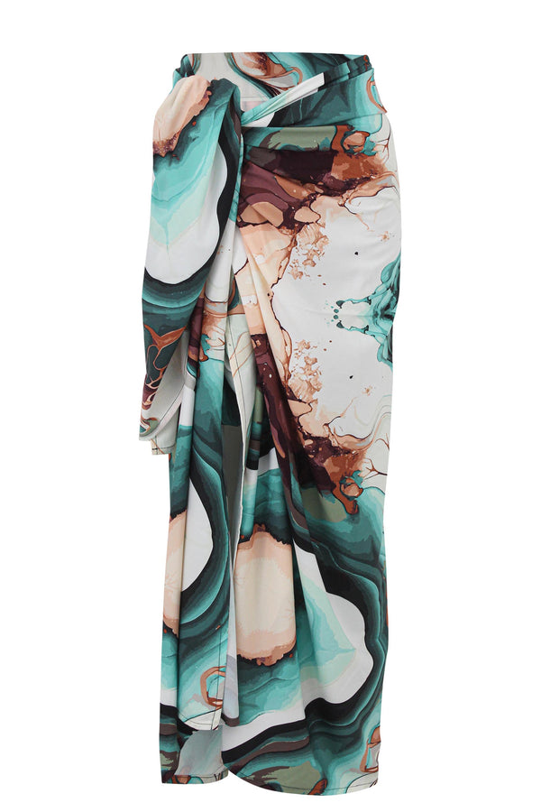 Marbled Oasis Crepe Sarong