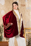 Maroon Golden Heritage Velvet Kimono