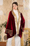 Maroon Golden Heritage Velvet Kimono