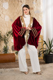 Maroon Golden Heritage Velvet Kimono